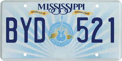 MS license plate BYD521
