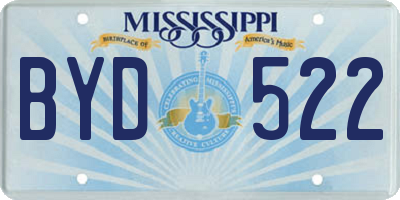 MS license plate BYD522