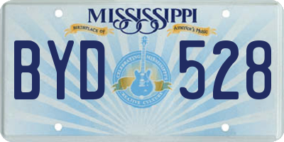 MS license plate BYD528