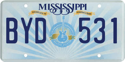 MS license plate BYD531