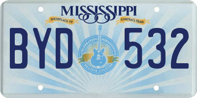 MS license plate BYD532