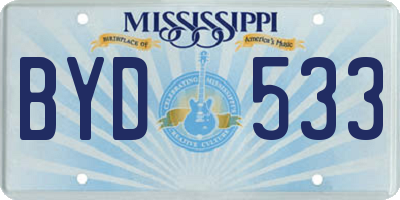 MS license plate BYD533