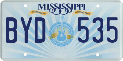 MS license plate BYD535