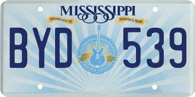 MS license plate BYD539
