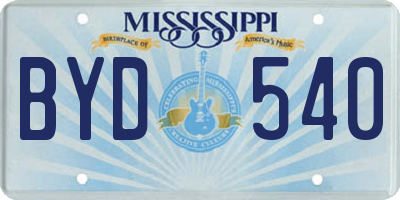 MS license plate BYD540