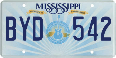 MS license plate BYD542