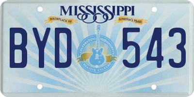 MS license plate BYD543