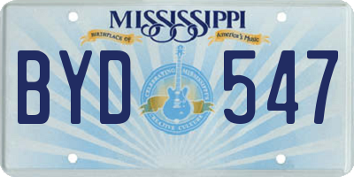 MS license plate BYD547