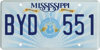 MS license plate BYD551