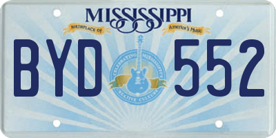 MS license plate BYD552