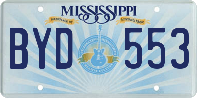 MS license plate BYD553
