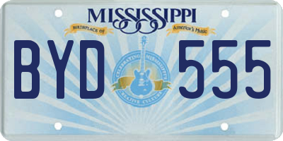 MS license plate BYD555