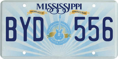 MS license plate BYD556