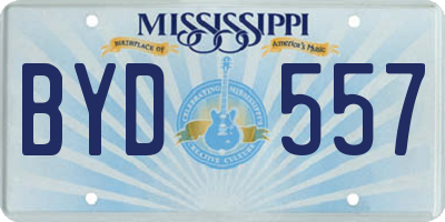 MS license plate BYD557
