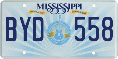 MS license plate BYD558