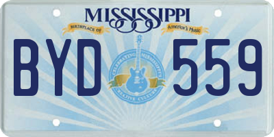 MS license plate BYD559
