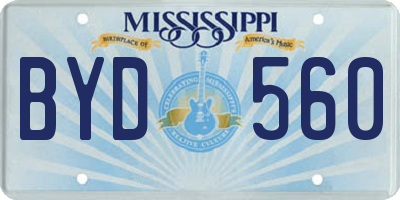 MS license plate BYD560