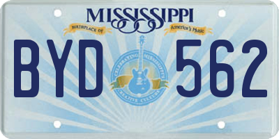 MS license plate BYD562