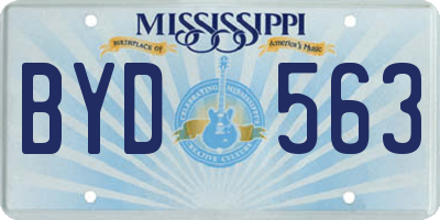 MS license plate BYD563
