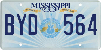 MS license plate BYD564