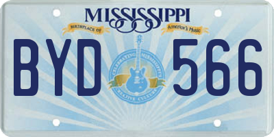 MS license plate BYD566
