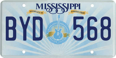 MS license plate BYD568