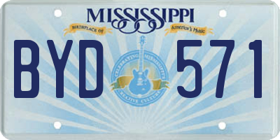MS license plate BYD571