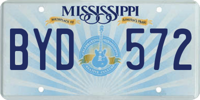 MS license plate BYD572