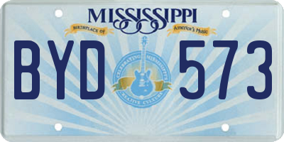 MS license plate BYD573
