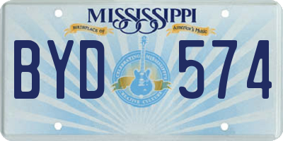 MS license plate BYD574