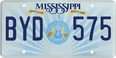MS license plate BYD575