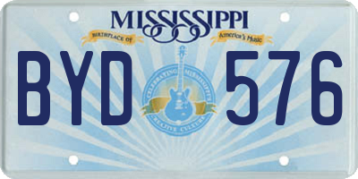MS license plate BYD576