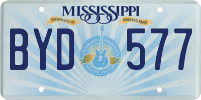 MS license plate BYD577
