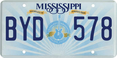 MS license plate BYD578
