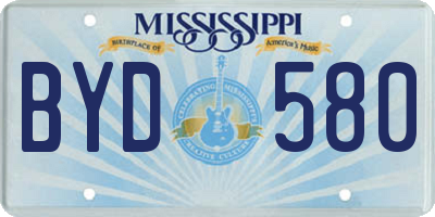 MS license plate BYD580