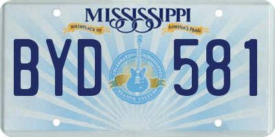 MS license plate BYD581