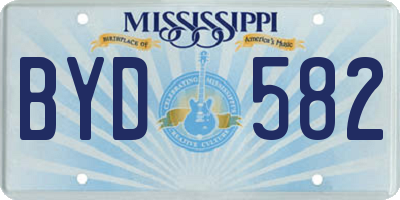 MS license plate BYD582