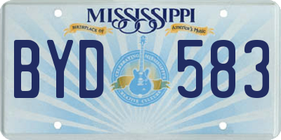 MS license plate BYD583