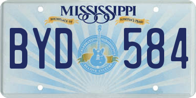 MS license plate BYD584