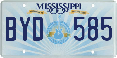 MS license plate BYD585