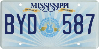 MS license plate BYD587