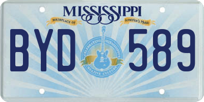MS license plate BYD589