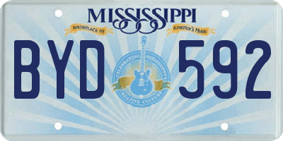 MS license plate BYD592