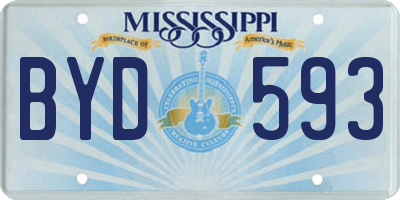 MS license plate BYD593