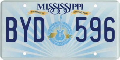 MS license plate BYD596
