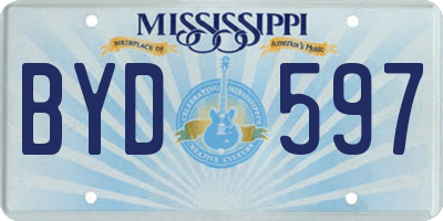 MS license plate BYD597