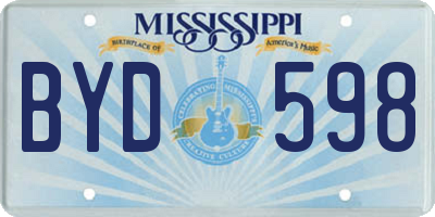 MS license plate BYD598