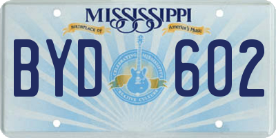 MS license plate BYD602