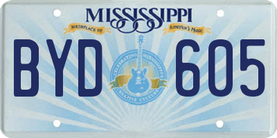 MS license plate BYD605