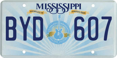 MS license plate BYD607